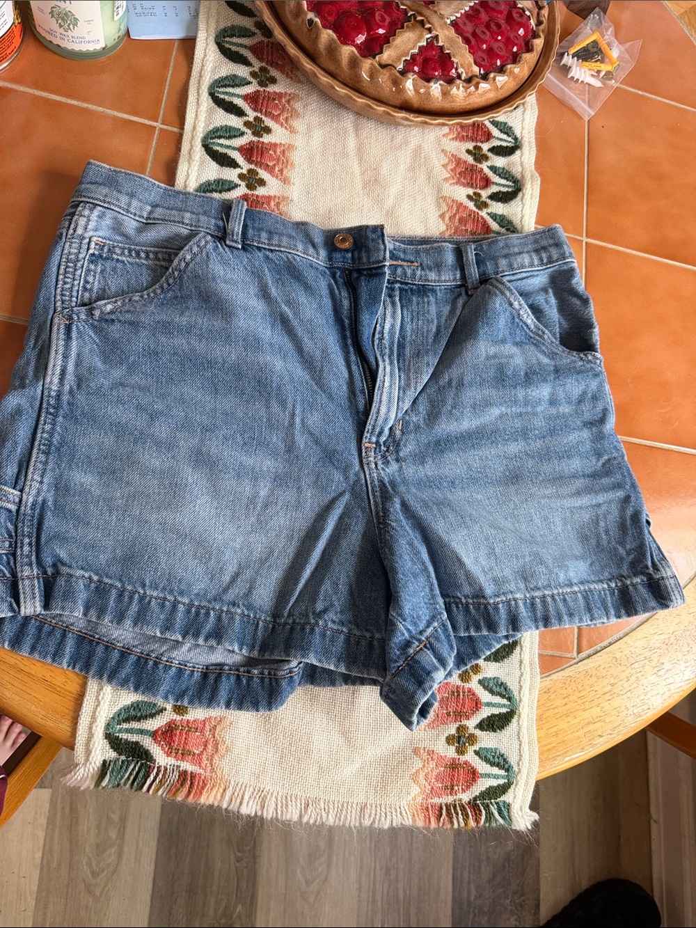 American Eagle Outfitters Light Blue Denim High-Rise Shorts